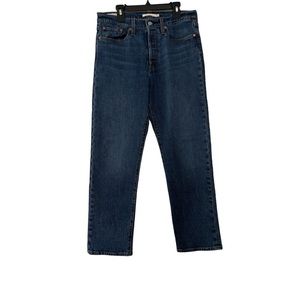 Women's Levi's Wedgie Straight Jeans SZ 29 Dark Wash Premium Denim Big E